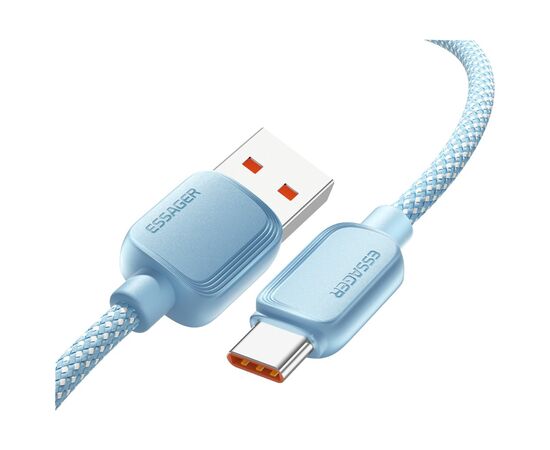 Дата кабель USB 2.0 AM to USB-C 1.0m 100W blue Essager (EXC7A-WL03-P), изображение 2