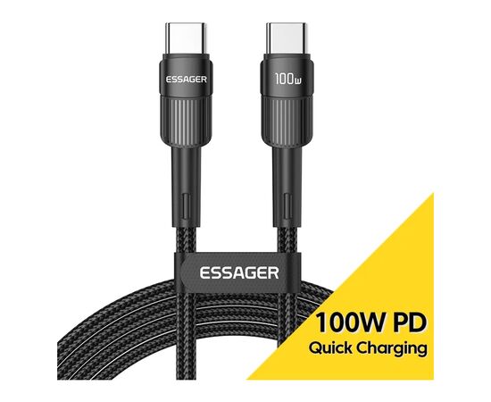 Дата кабель USB-C to USB-C 0.5m 100W black Essager (EXCTT1-XCB01)