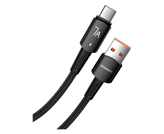 Дата кабель USB 2.0 AM to USB-C 0.5m 7A 100W black Essager (EXC7A-CGB01-P), изображение 2