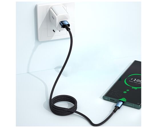 Дата кабель USB 2.0 AM to USB-C 0.5m 7A 100W black Essager (EXC7A-CGB01-P), изображение 5