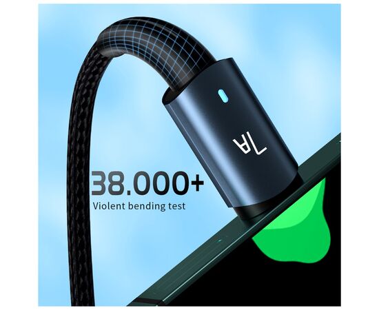 Дата кабель USB 2.0 AM to USB-C 0.5m 7A 100W black Essager (EXC7A-CGB01-P), изображение 7