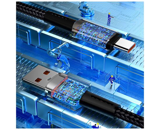 Дата кабель USB 2.0 AM to USB-C 0.5m 7A 100W black Essager (EXC7A-CGB01-P), изображение 8