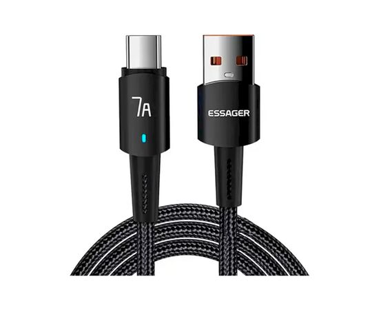 Дата кабель USB 2.0 AM to USB-C 0.5m 7A 100W black Essager (EXC7A-CGB01-P)