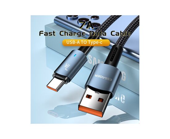 Дата кабель USB 2.0 AM to USB-C 1.0m 7A 100W blue Essager (EXC7A-CG03-P), изображение 9