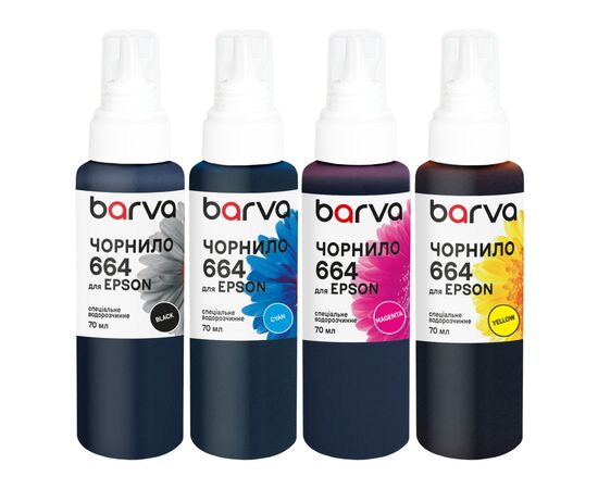 Чернила Barva Epson 664 4x70 мл, special, BK/C/M/Y (E664-070-MP)