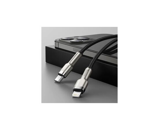 Дата кабель USB-C to Lightning 0.25m 20W Cafule Series Meta black Baseus (CATLJK-01), изображение 7