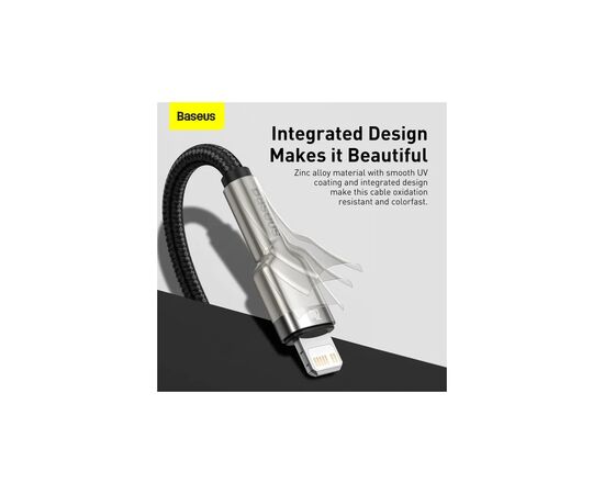 Дата кабель USB-C to Lightning 0.25m 20W Cafule Series Meta black Baseus (CATLJK-01), изображение 9