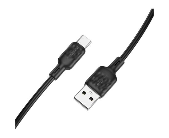 Дата кабель USB 2.0 AM to USB-C 3.0m silicone BX113 black BOROFONE (6941991115554), изображение 2