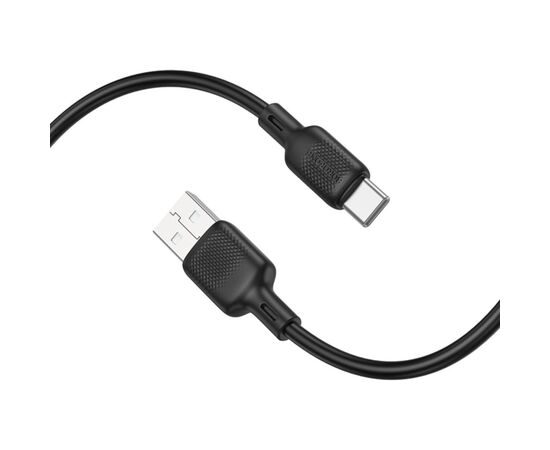 Дата кабель USB 2.0 AM to USB-C 3.0m silicone BX113 black BOROFONE (6941991115554), изображение 3
