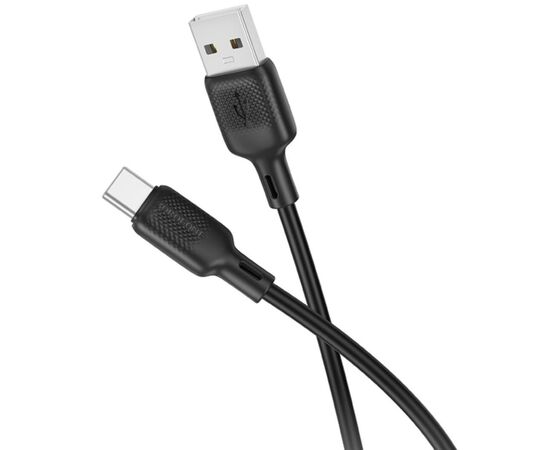 Дата кабель USB 2.0 AM to USB-C 3.0m silicone BX113 black BOROFONE (6941991115554)