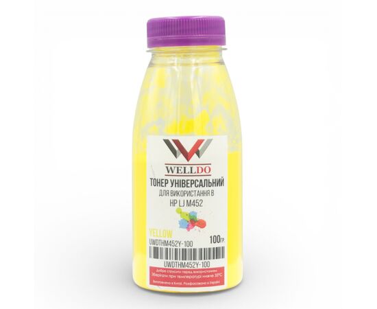 Тонер HP CLJ M252/277/452/Canon MF-631/632/633, фасовка, yellow 100г Welldo (UWDTHM452Y-100)