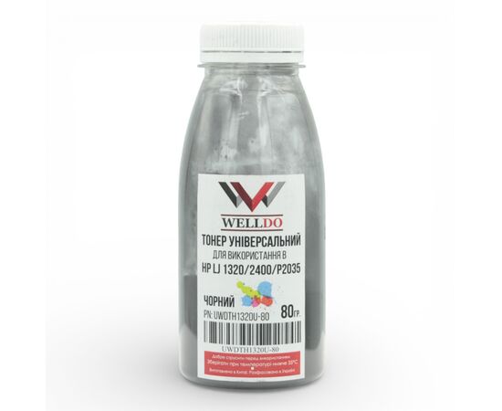 Тонер HP LJ 1320/1160/1000/Canon LBP440/445/460, фасовка 80г Welldo (UWDTH1320U-80)