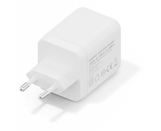Зарядное устройство Digitus 2xUSB-C + 1xUSB-A GaN 100W (DA-10304), изображение 2