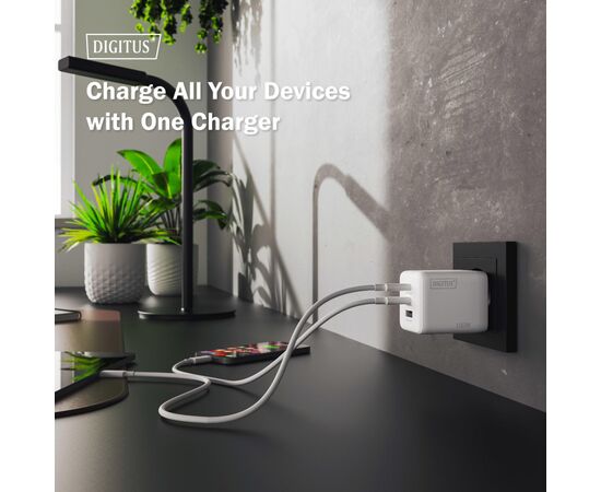 Зарядное устройство Digitus 2xUSB-C + 1xUSB-A GaN 100W (DA-10304), изображение 8