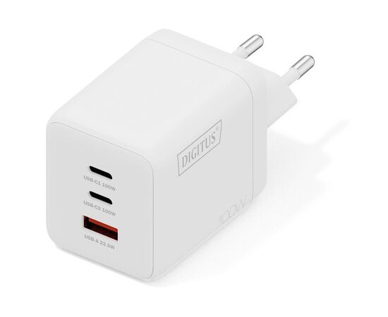 Зарядное устройство Digitus 2xUSB-C + 1xUSB-A GaN 100W (DA-10304)