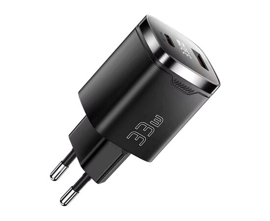 Зарядное устройство 1xUSB-C + 1xUSB 33W GaN black Essager (ECT33W-GMB01-Z), изображение 3