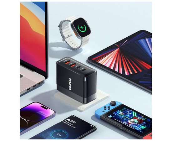 Зарядное устройство 2xUSB-C + 2xUSB 100W Essager (ECT2CA-QYB01-Z), изображение 7