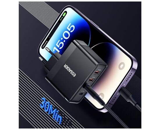 Зарядное устройство 2xUSB-C + 2xUSB 100W Essager (ECT2CA-QYB01-Z), изображение 8