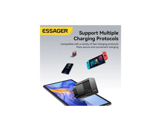 Зарядное устройство 1xUSB-C + 1xUSB 33W Essager (ECTAC-PCB01-P), изображение 5