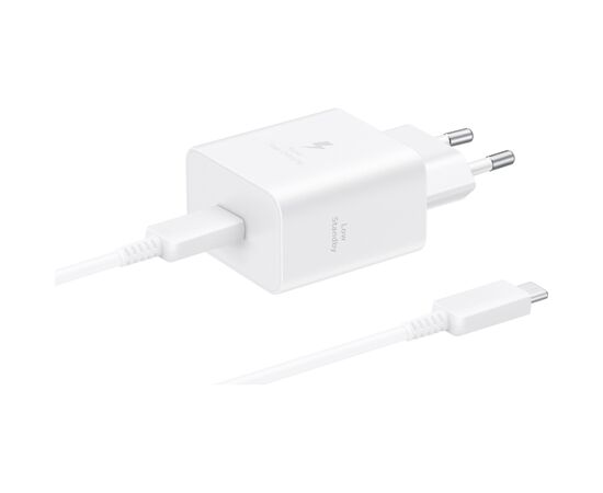 Зарядное устройство Samsung USB-C 45W + cable USB-C to USB-C white (EP-T4511XWEGEU)