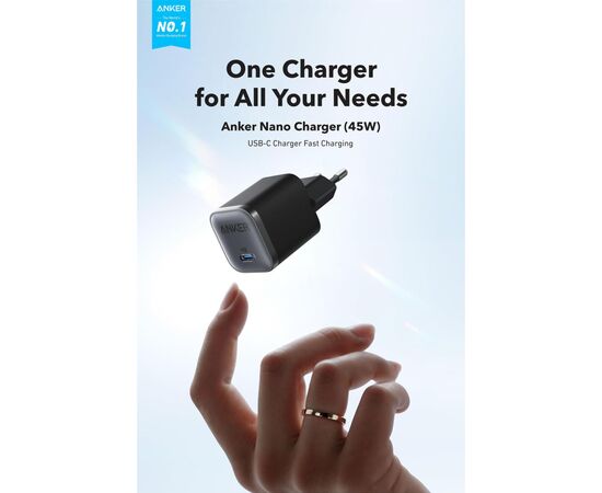 Зарядное устройство Anker USB-C 45W Nano Charger black (A2692L11), изображение 2
