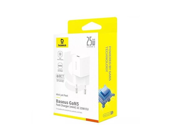 Зарядное устройство Baseus 1xUSB-C 25W GaN5 white (P10110909213-00), изображение 5