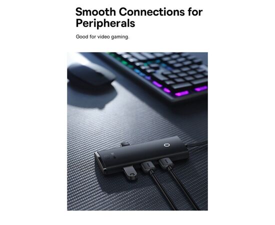 Концентратор Baseus USB 3.0 4xUSB 2.0m black (WKQX030201), зображення 10