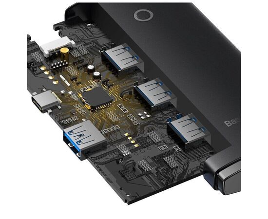 Концентратор Baseus USB 3.0 4xUSB 2.0m black (WKQX030201), зображення 6