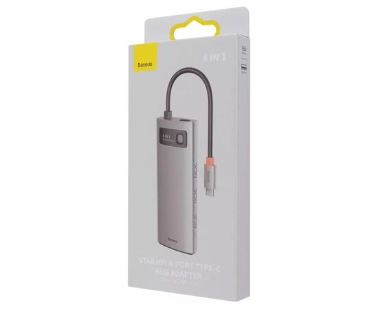 Концентратор Baseus USB-C 4-in-1 4xUSB 3.0 gray (WKWG070013), изображение 5