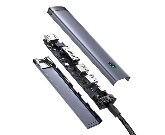 Концентратор Baseus USB-C 7-Port HDMI 4K60Hz + 2xUSB 3.0 + PD + SD/TF 3.0 + 3.5mm gray (B00052803811-02), изображение 5