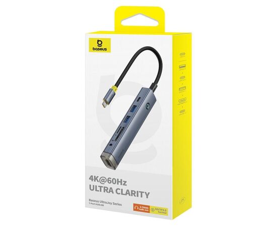 Концентратор Baseus USB-C 7-Port HDMI 4K60Hz + 2xUSB 3.0 + PD + SD/TF 3.0 + 3.5mm gray (B00052803811-02), изображение 7