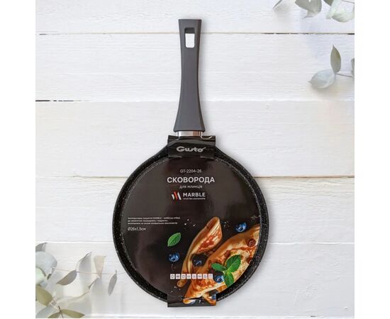 Сковорода Gusto Marble 260x15 мм для блинов GT-2204-26 (79096), изображение 5