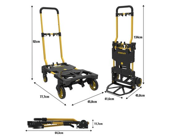 Візок вантажний Stanley розкладна, до 70/137кг, матеріал сталь, вага 7,4кг (SXWT-FT585), зображення 7