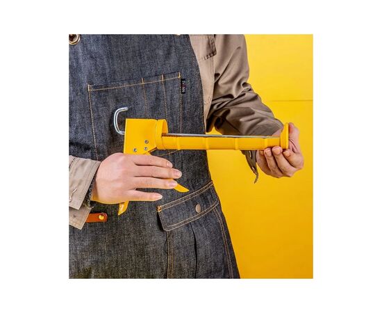 Пистолет для герметика Deli 9, 230 мм, сталь А3 (DL2350), изображение 4