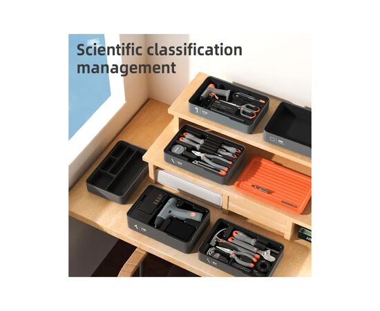 Набор инструментов Deli 7 шт. в модульном кейсе (H1001-D), изображение 2