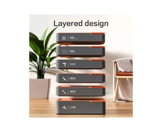 Набор инструментов Deli 7 шт. в модульном кейсе (H1001-D), изображение 4