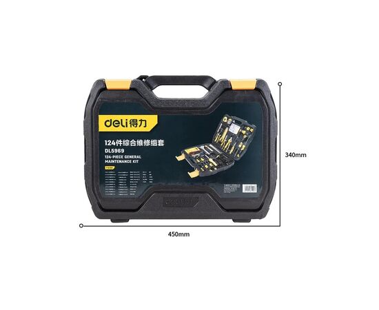 Набор инструментов Deli для ремонта телекоммуникационных сетей, 124 шт. (DL5969), изображение 4
