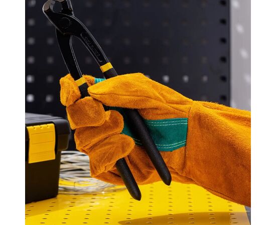 Защитные перчатки Deli Cowhide, краги сварщика 14" (EDL-T1), изображение 6