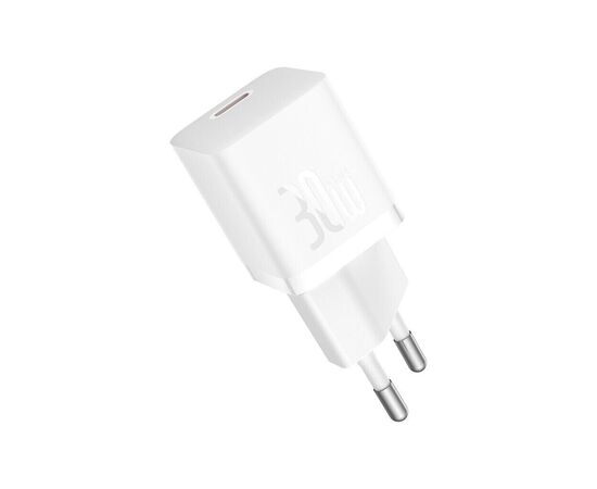 Зарядное устройство Baseus 1xUSB-C 30W GaN5 white (CCGN070502)