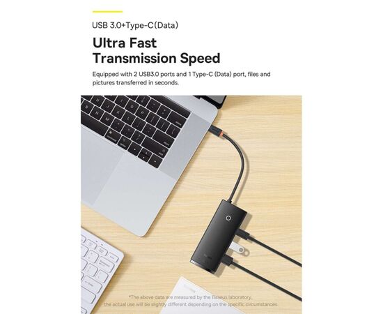 Переходник Baseus USB to 1xRJ45 100Mbps black (WKQX000001), изображение 8