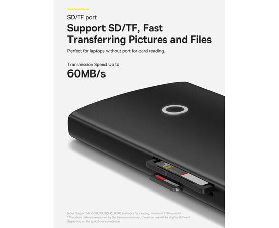 Переходник Baseus USB to 1xRJ45 100Mbps black (WKQX000001), изображение 9