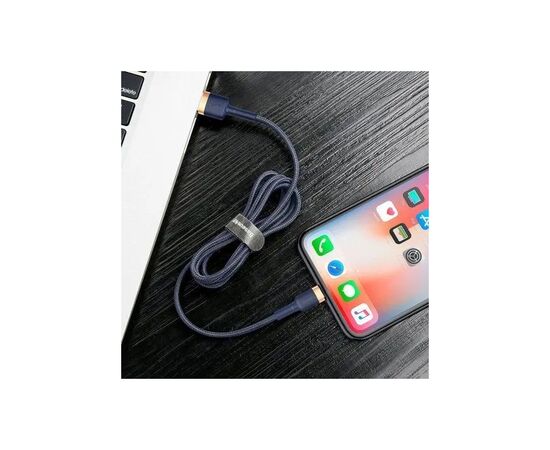 Дата кабель USB 2.0 AM to Lightning 2.0m 1.5A Cafule gold+blue Baseus (CALKLF-CV3), изображение 10
