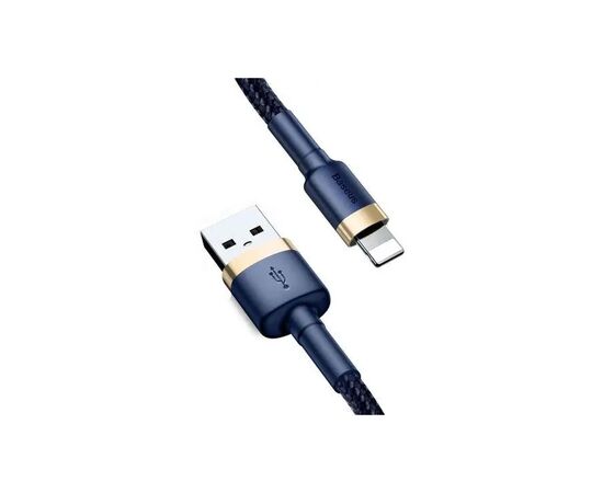 Дата кабель USB 2.0 AM to Lightning 2.0m 1.5A Cafule gold+blue Baseus (CALKLF-CV3), изображение 3