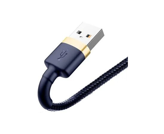 Дата кабель USB 2.0 AM to Lightning 2.0m 1.5A Cafule gold+blue Baseus (CALKLF-CV3), изображение 5