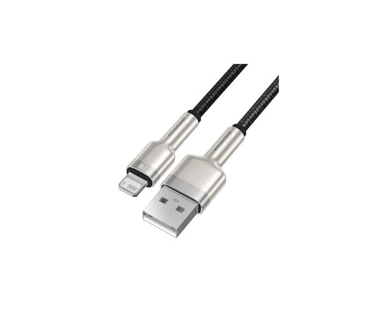 Дата кабель USB 2.0 AM to Lightning 0.25m 2.4A Cafule Series Meta black Baseus (CALJK-01), изображение 4