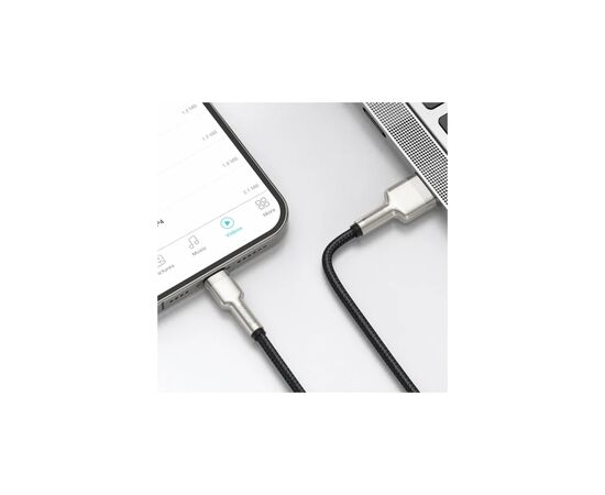 Дата кабель USB 2.0 AM to Lightning 0.25m 2.4A Cafule Series Meta black Baseus (CALJK-01), изображение 7