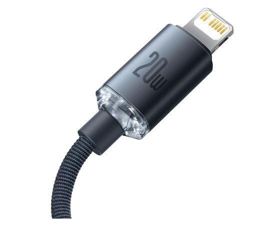 Дата кабель USB-C to Lightning 2.0m 20W Crystal Shine Series black Baseus (CAJY000301), изображение 2