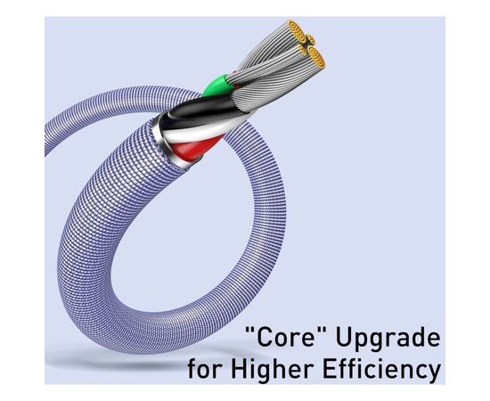 Дата кабель USB 2.0 AM to Lightning 1.2m 2.4A Crystal Shine Series purple Baseus (CAJY000005), изображение 6