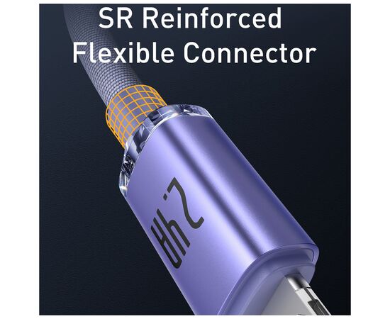 Дата кабель USB 2.0 AM to Lightning 1.2m 2.4A Crystal Shine Series purple Baseus (CAJY000005), изображение 7