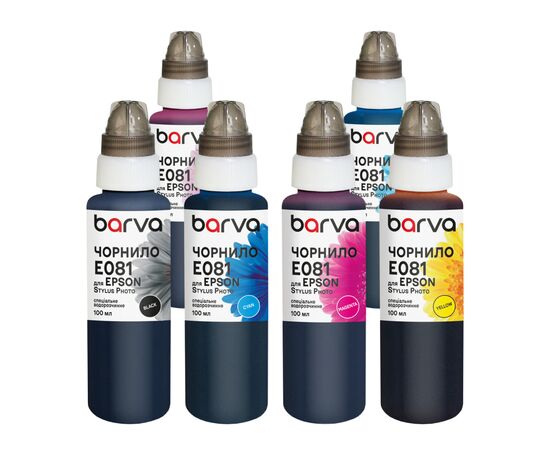 Чорнило Barva Epson T048/T080/T081 6х100 мл, special, BK/C/M/Y/LC/LM (E081-100-MP)